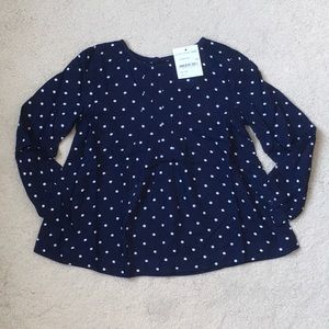 Girls Joe Fresh Polka Dot Pleated Top NWT 4